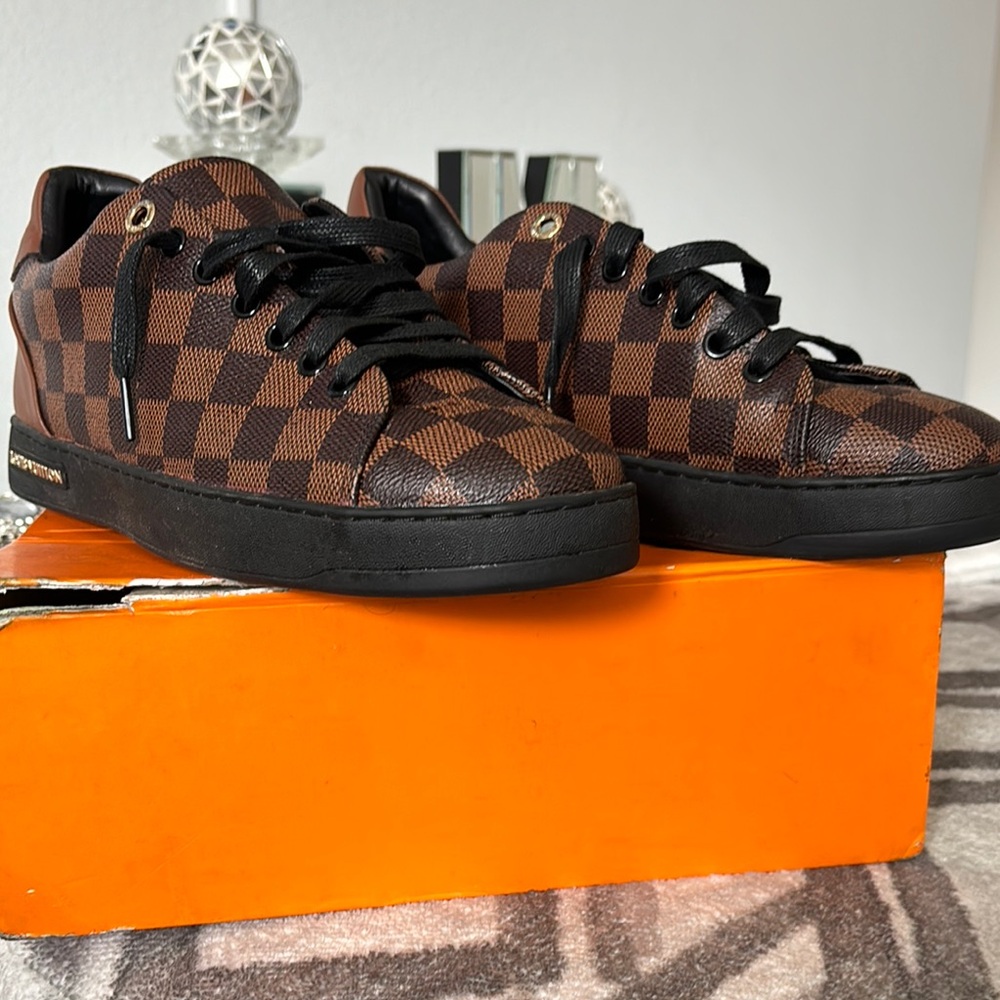 Louis Vuitton Brown and Black Checkered Sneakers